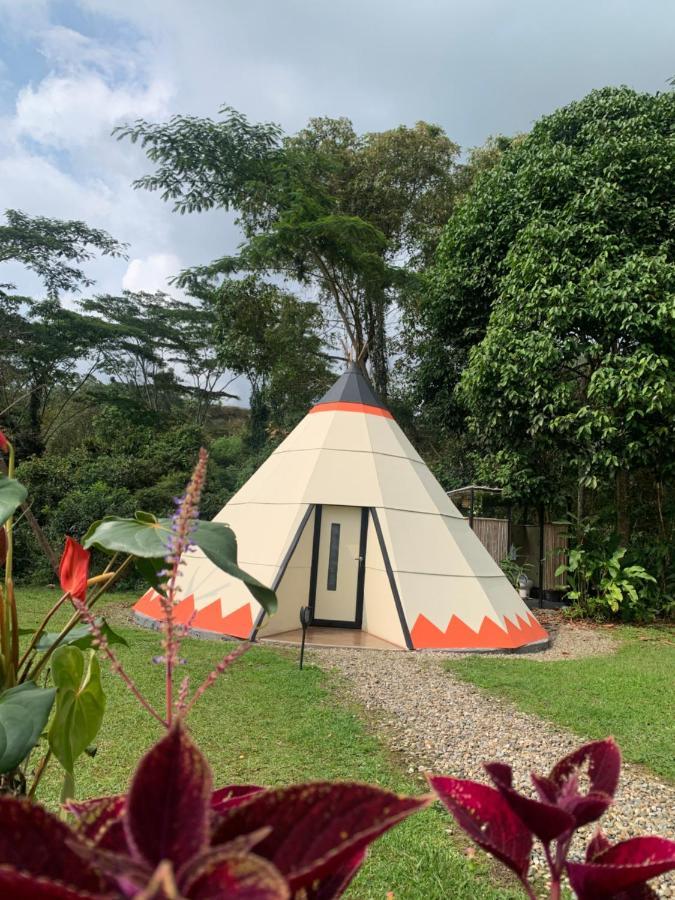 ホテル Bosque De Aventura & Glamping Refugio Del Bosque ラ・メサ エクステリア 写真